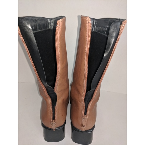 Italian Leather Boots Back Zipper - Picture 7 of 9